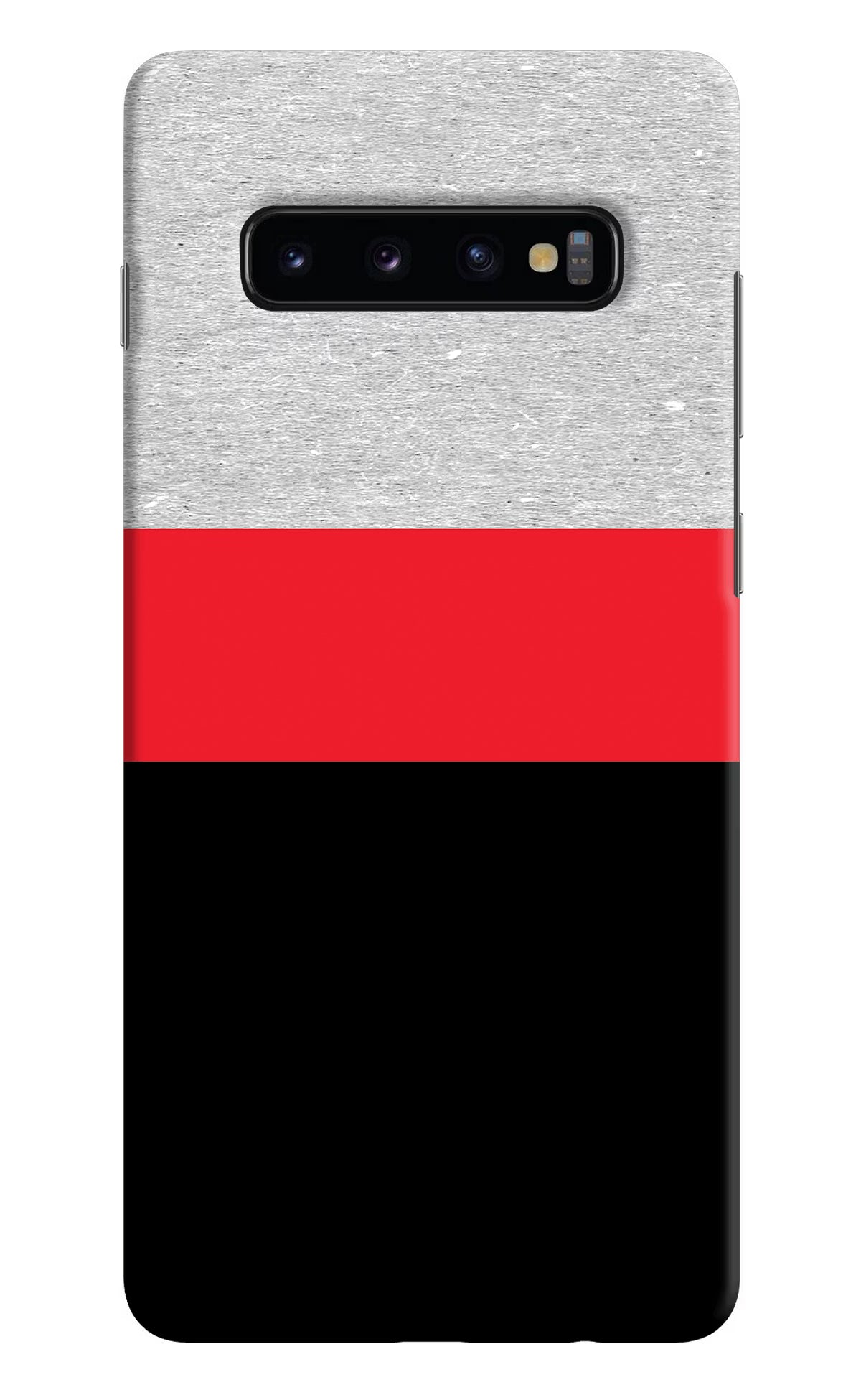 Tri Color Pattern Samsung S10 Plus Hard Case Back Cover by Casekaro