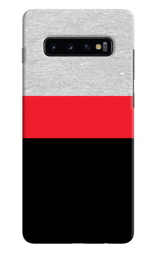 Tri Color Pattern Samsung S10 Plus Hard Case Back Cover by Casekaro
