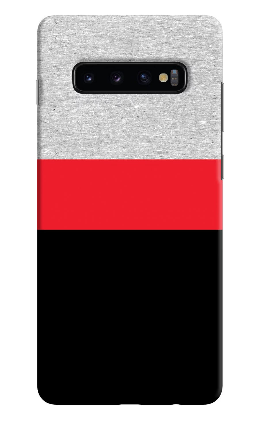 Tri Color Pattern Samsung S10 Plus Back Cover, Hard case