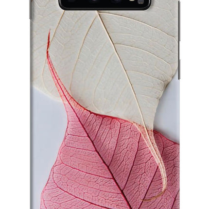 White Pink Leaf Samsung S10 Plus Hard Case Back Cover by Casekaro
