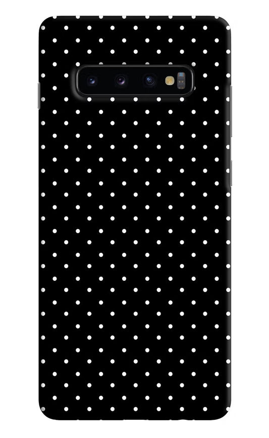 White Dots Samsung S10 Plus Hard Case Back Cover by Casekaro