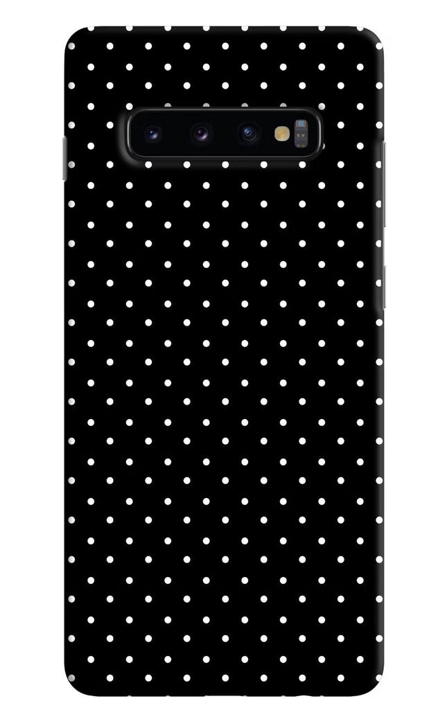 White Dots Samsung S10 Plus Hard Case Back Cover by Casekaro