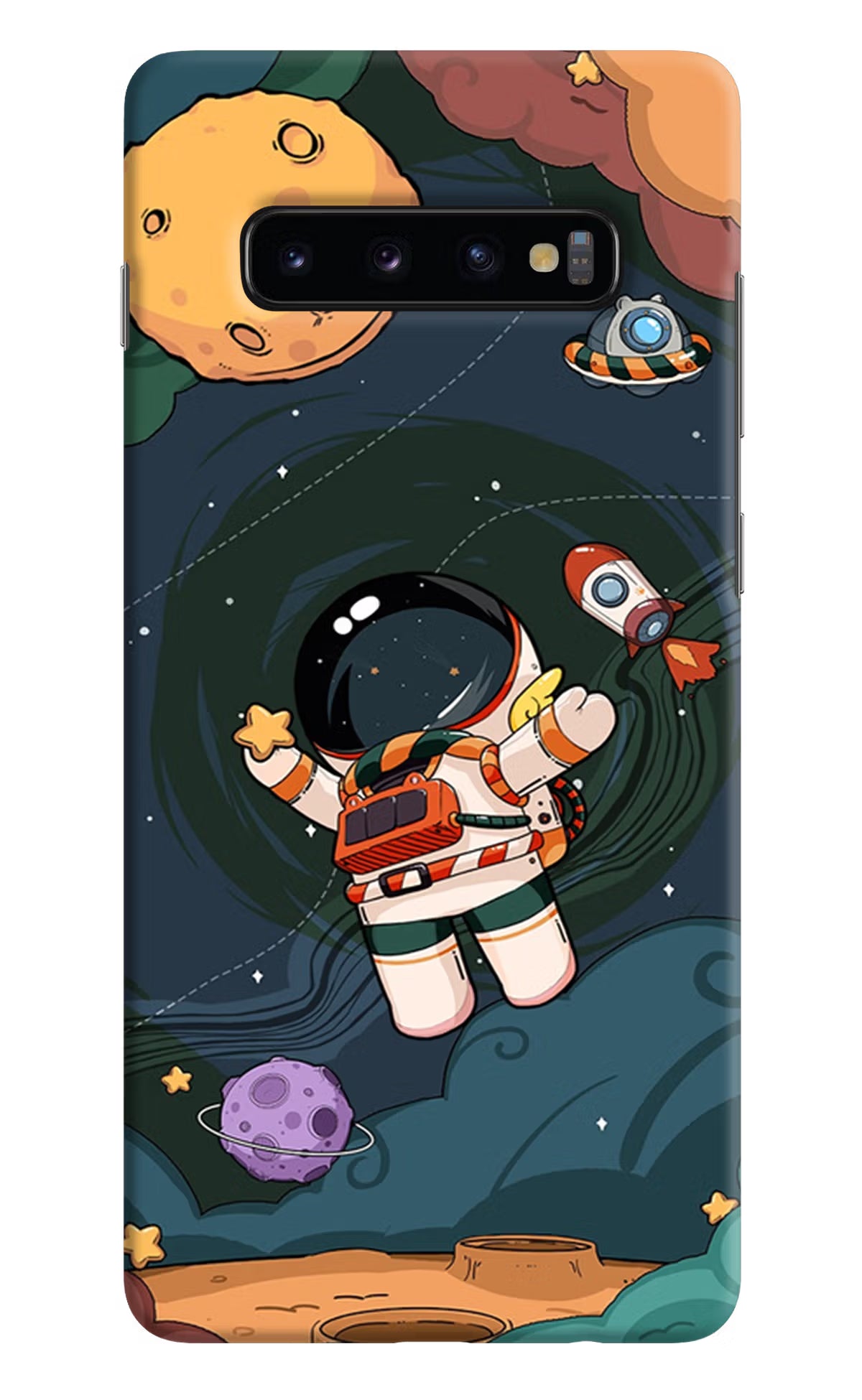 Cartoon Astronaut Samsung S10 Plus Hard Case Back Cover by Casekaro