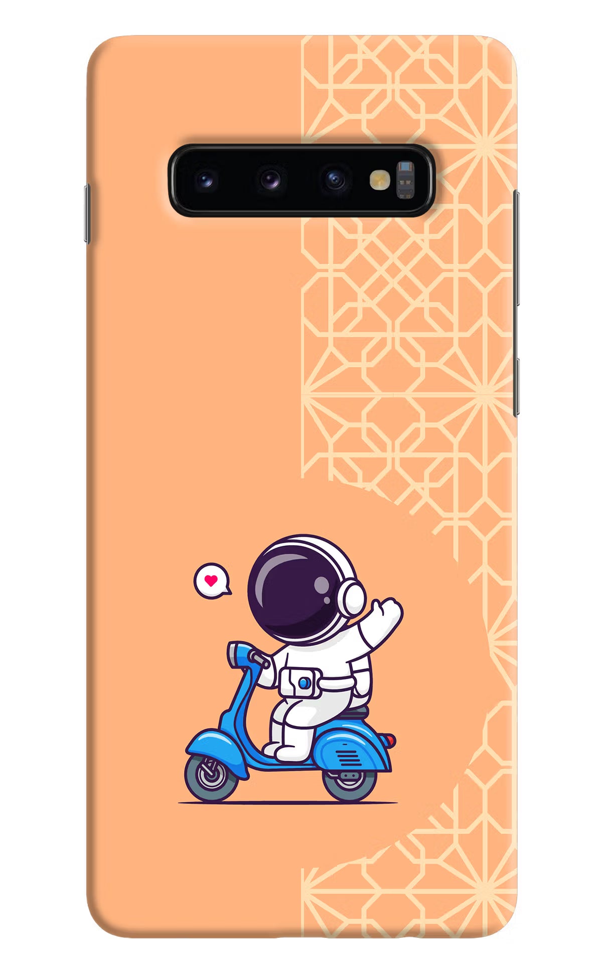 Cute Astronaut Riding Samsung S10 Plus Hard Case Back Cover by Casekaro