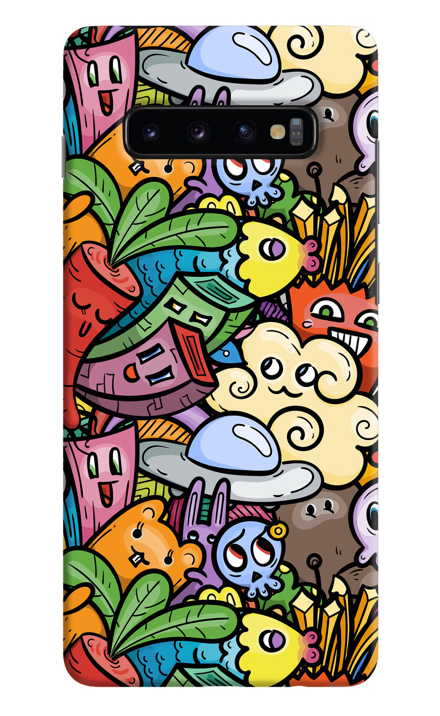 Veggie Doodle Samsung S10 Plus Back Cover, Hard case