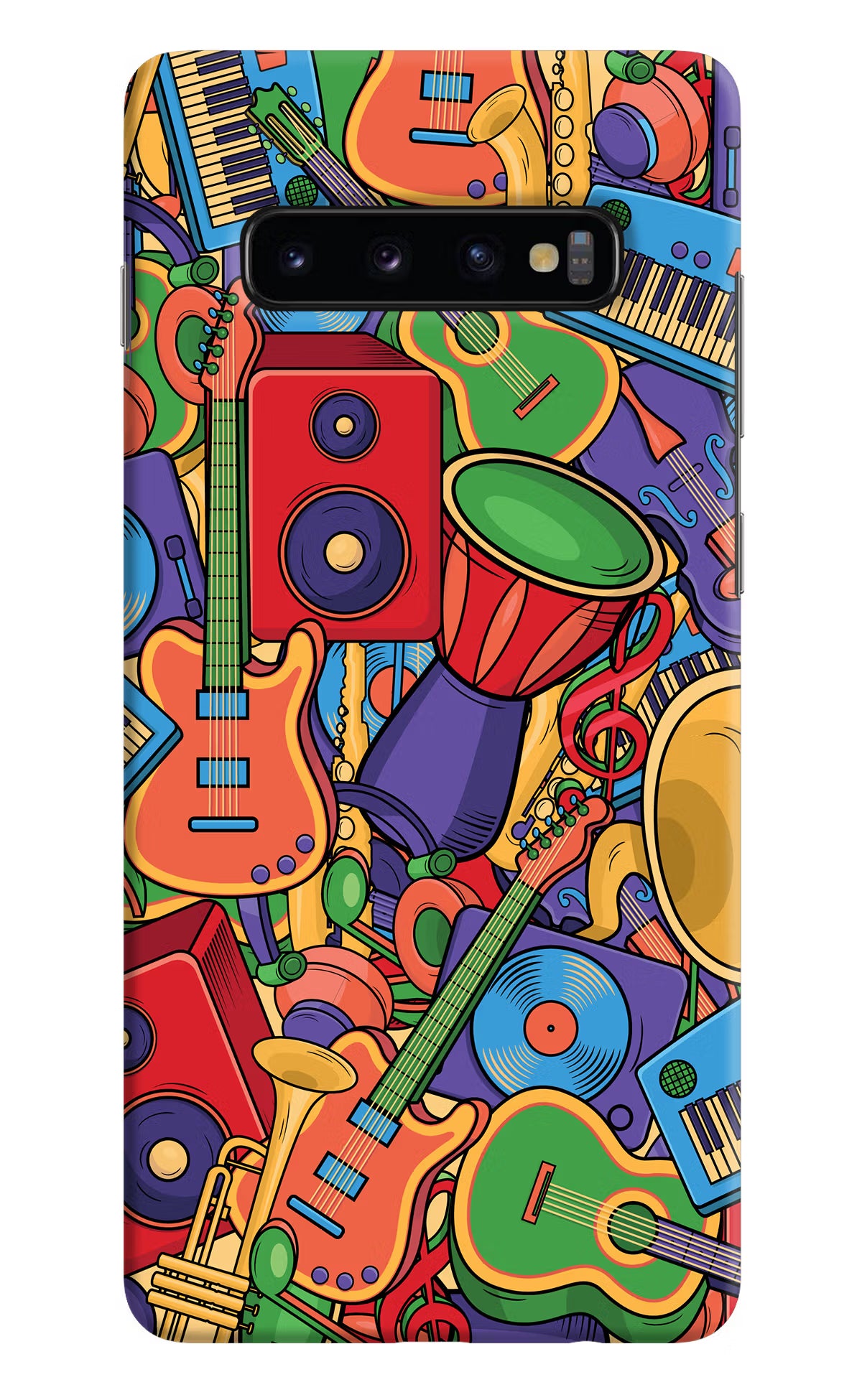 Music Instrument Doodle Samsung S10 Plus Hard Case Back Cover by Casekaro