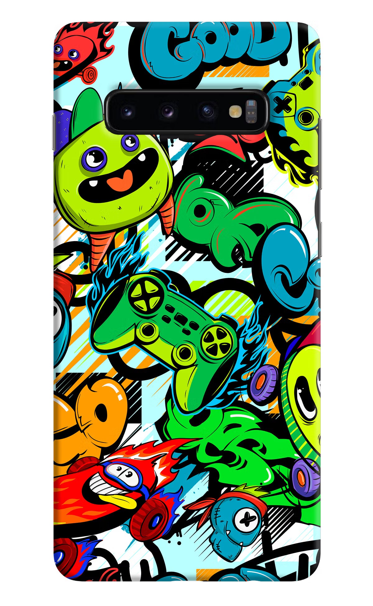 Game Doodle Samsung S10 Plus Hard Case Back Cover by Casekaro