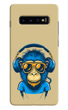 Monkey Headphone Samsung S10 Plus Hard Case Back Cover by Casekaro
