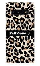 Leopard Print Self Love Samsung S10 Plus Hard Case Back Cover by Casekaro
