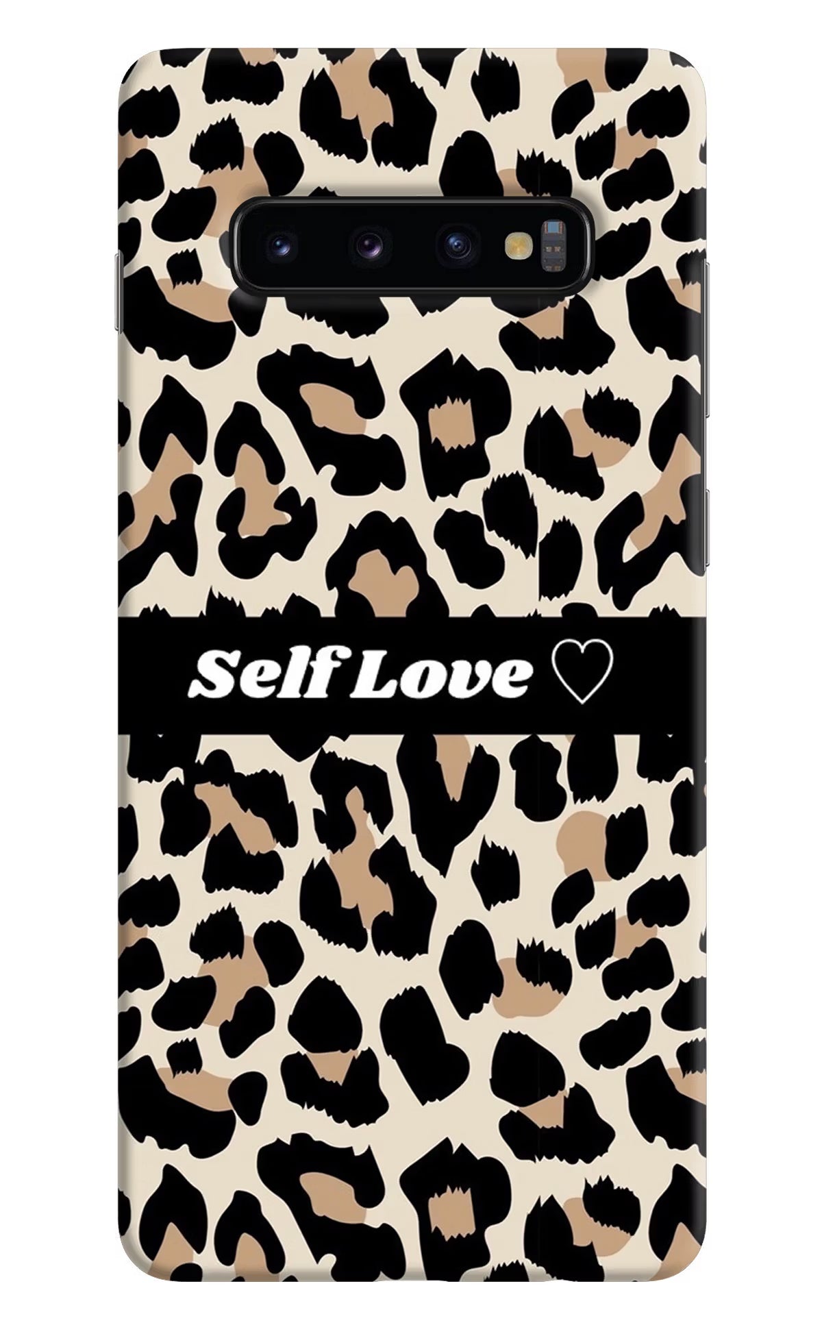 Leopard Print Self Love Samsung S10 Plus Hard Case Back Cover by Casekaro