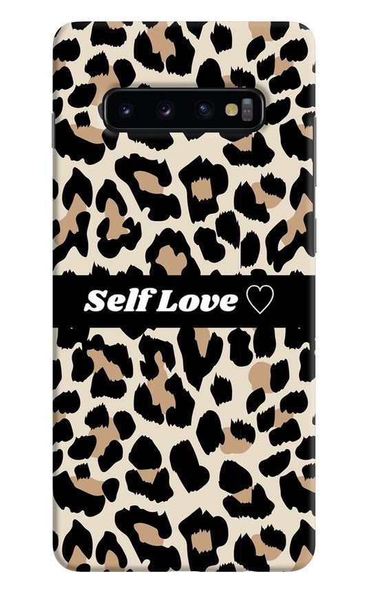 Leopard Print Self Love Samsung S10 Plus Hard Case Back Cover by Casekaro