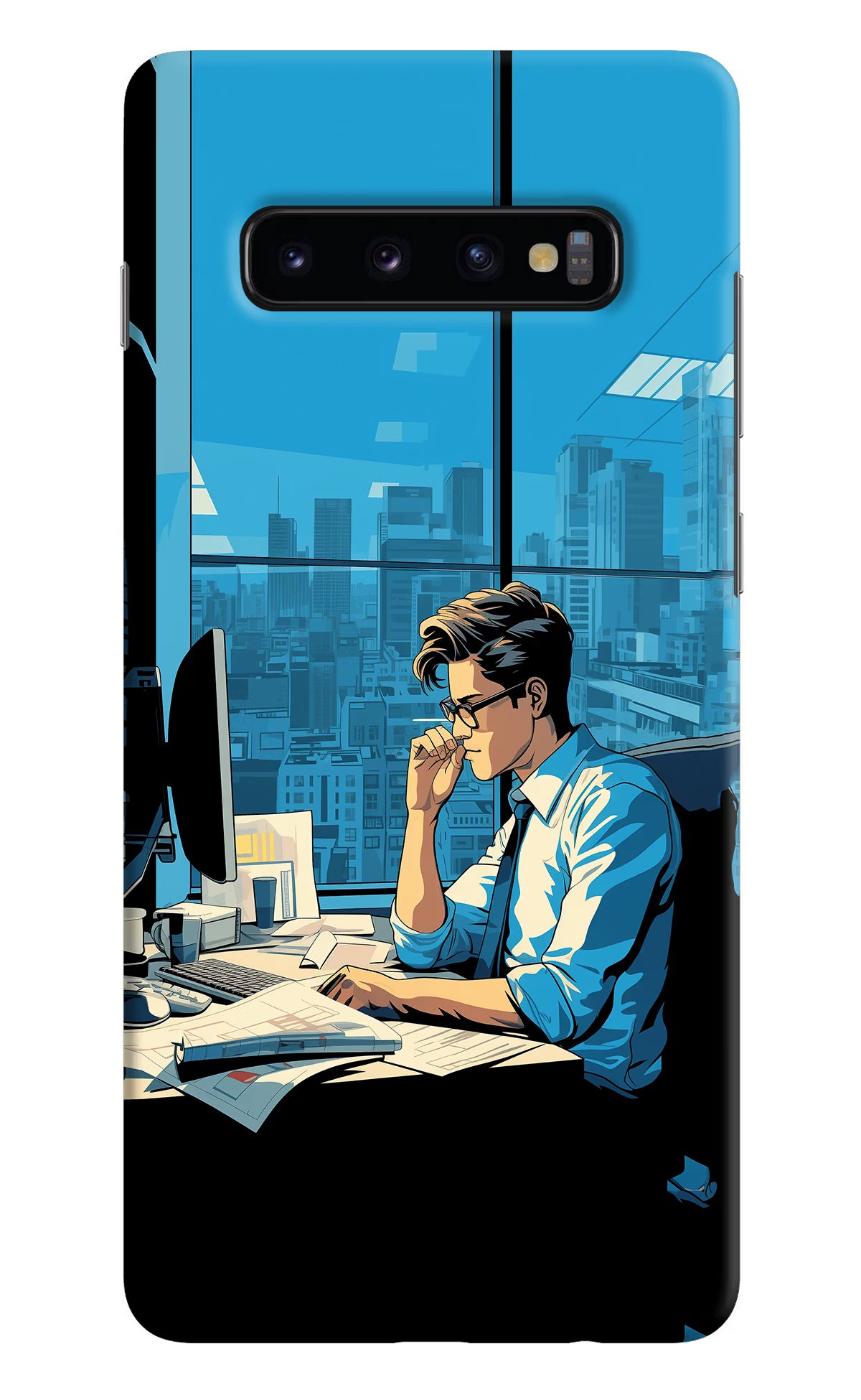 Focused Hustler (AI Generated) Samsung S10 Plus Hard Case Back Cover by Casekaro