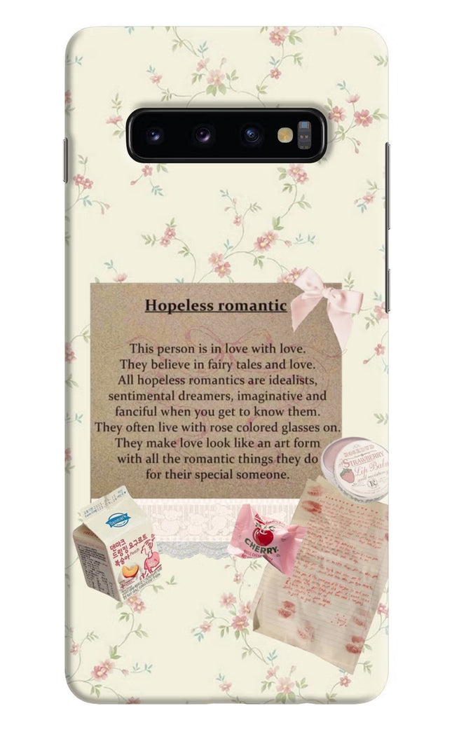 Hopeless Romantic Samsung S10 Plus Hard Case Back Cover by Casekaro