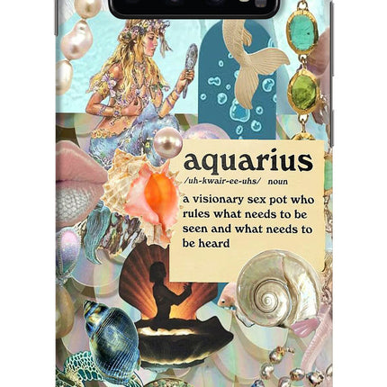 Aquarius Zodiac Samsung S10 Plus Hard Case Back Cover by Casekaro