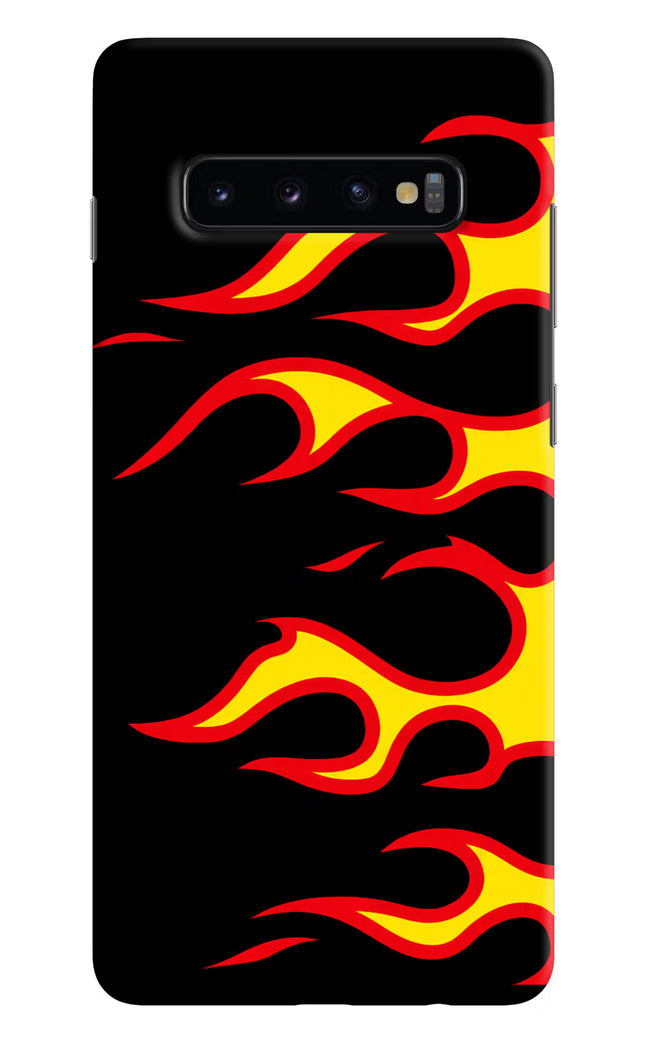 Side Sweep Flames Samsung S10 Plus Hard Case Back Cover by Casekaro