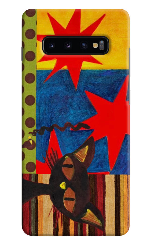 Pop Cat Samsung S10 Plus Hard Case Back Cover by Casekaro