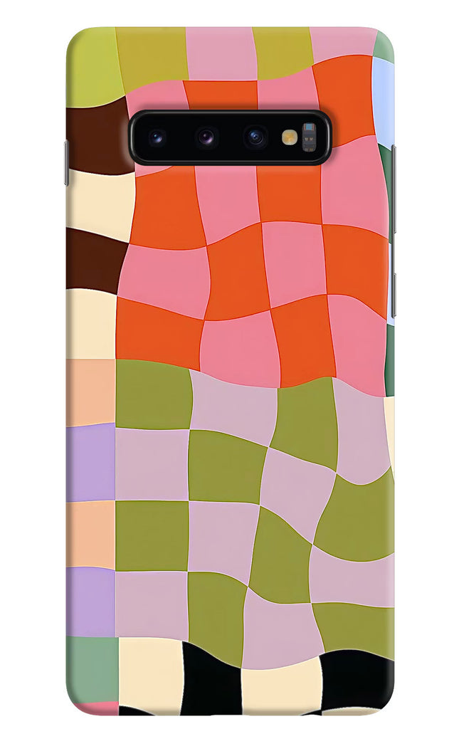 Wavy Grid Samsung S10 Plus Hard Case Back Cover by Casekaro