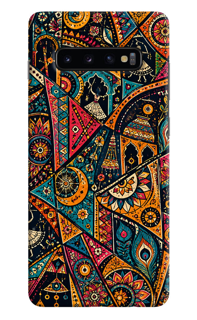 Folk Print Samsung S10 Plus Hard Case Back Cover by Casekaro