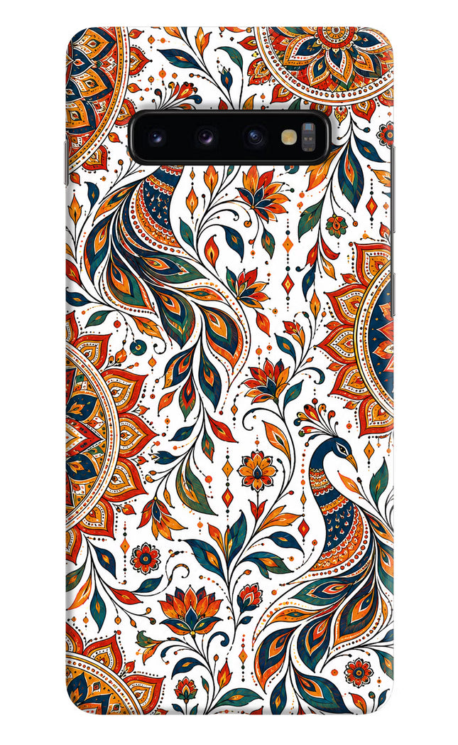 White Mayura Samsung S10 Plus Hard Case Back Cover by Casekaro
