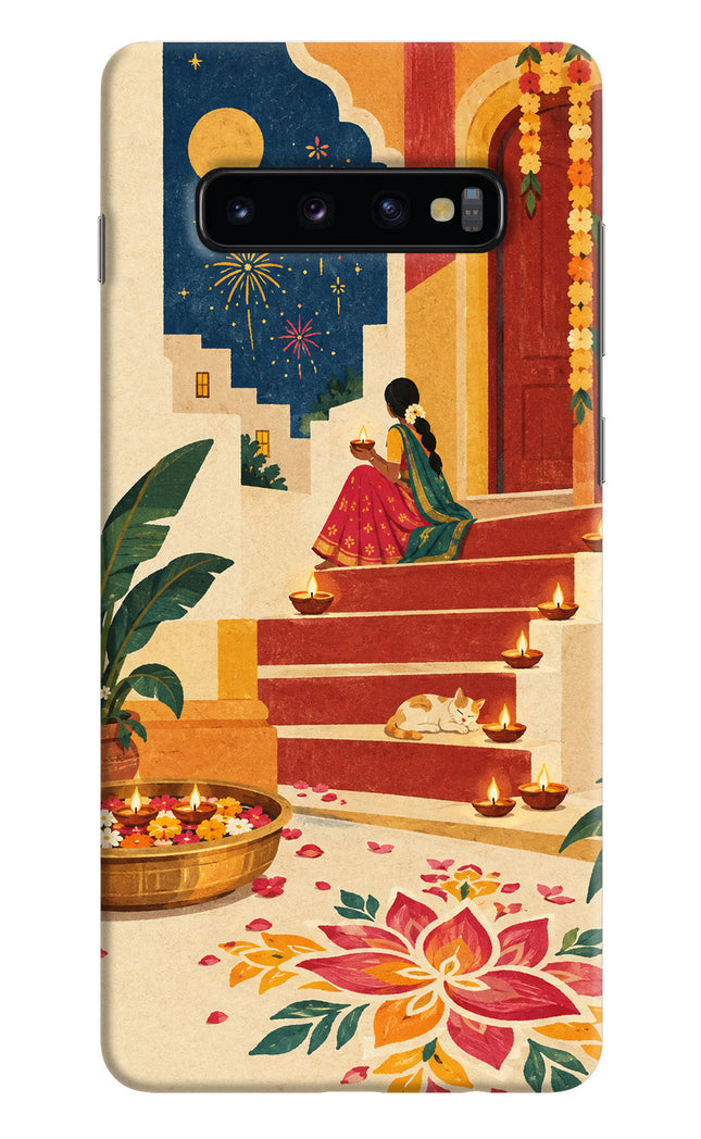Diwali Rangoli Samsung S10 Plus Hard Case Back Cover by Casekaro