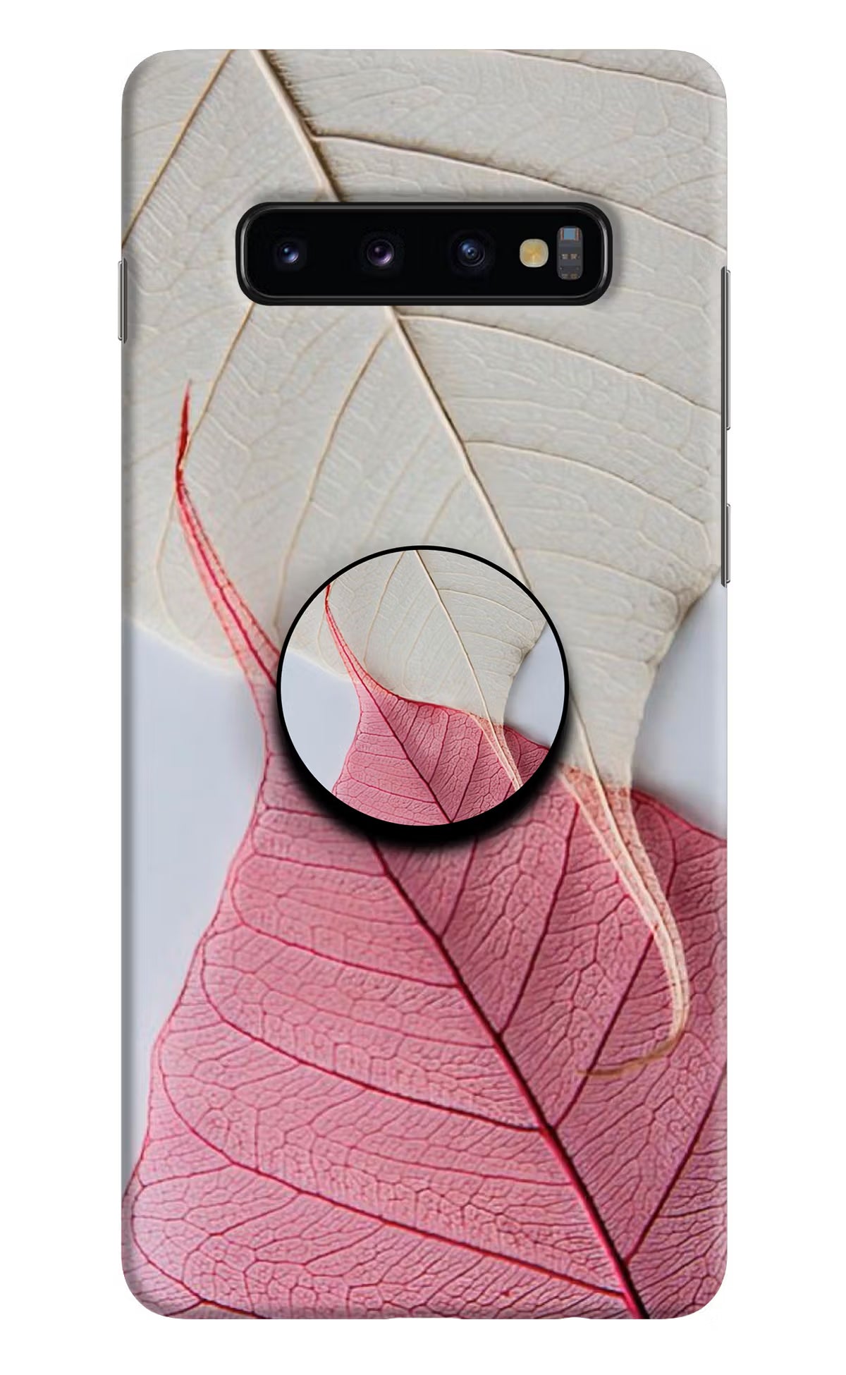 White Pink Leaf Samsung S10 Plus Pop Case by Casekaro