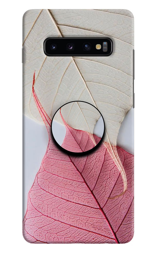 White Pink Leaf Samsung S10 Plus Pop Case by Casekaro
