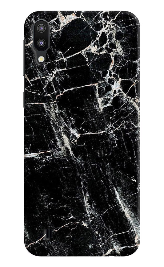 Black Marble Texture Samsung M10 Hard Case Back Cover by Casekaro
