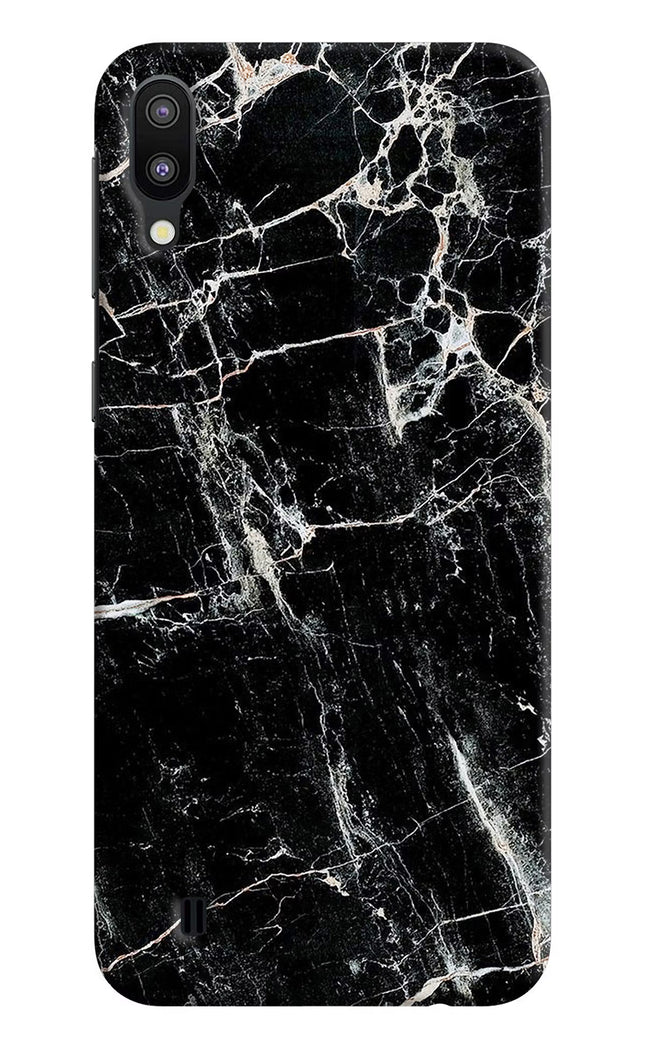 Black Marble Texture Samsung M10 Hard Case Back Cover by Casekaro