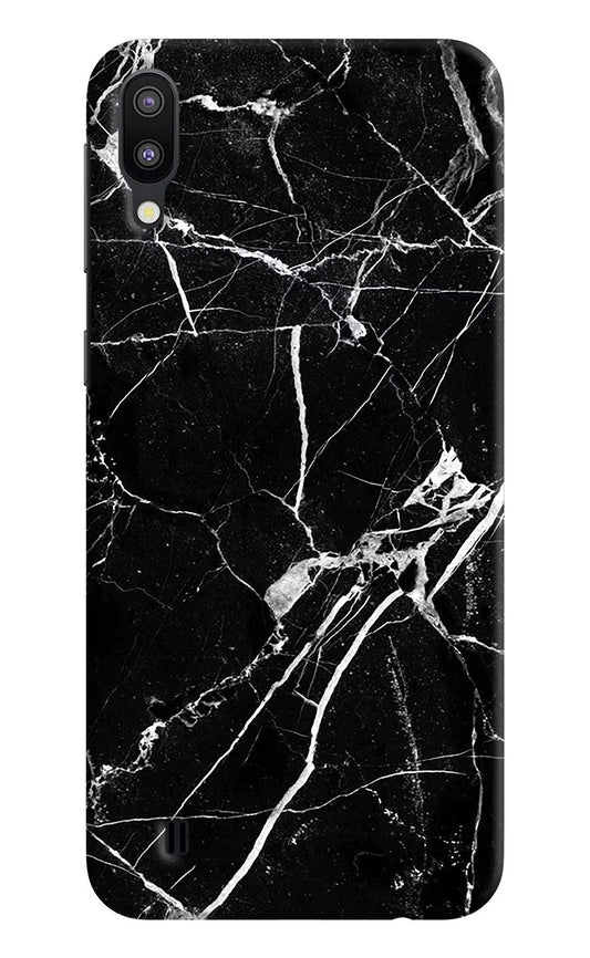 Black Marble Pattern Samsung M10 Hard Case Back Cover by Casekaro