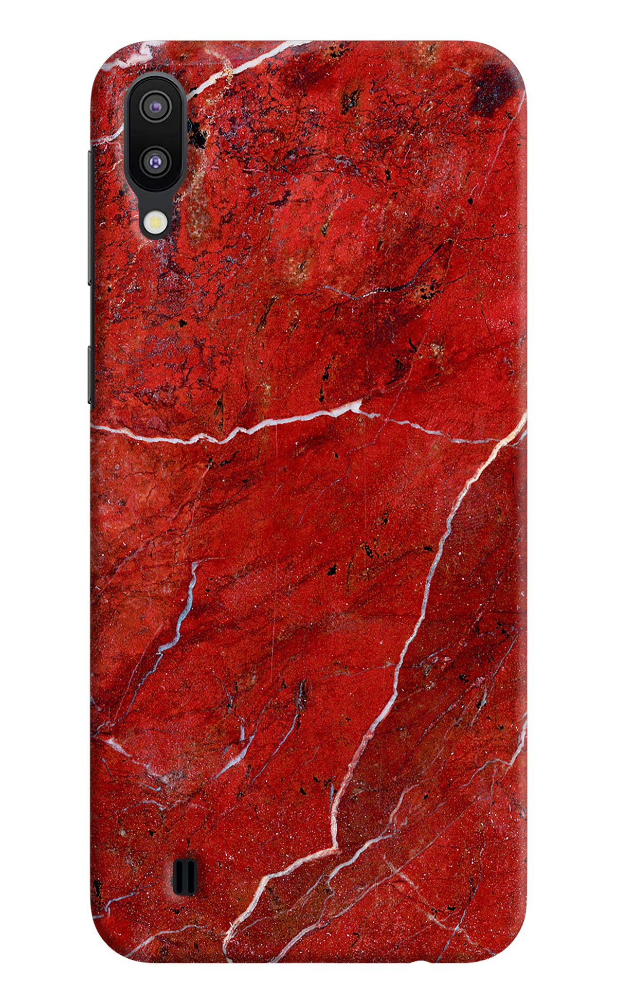 Red Marble Design Samsung M10 Hard Case Back Cover by Casekaro