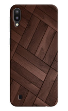 Wooden Texture Design Samsung M10 Hard Case Back Cover by Casekaro