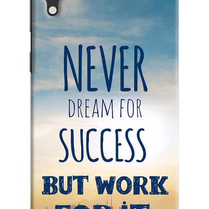 Never Dream For Success But Work For It Samsung M10 Hard Case Back Cover by Casekaro