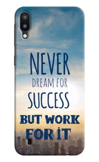 Never Dream For Success But Work For It Samsung M10 Hard Case Back Cover by Casekaro