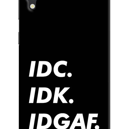 Idc Idk Idgaf Samsung M10 Hard Case Back Cover by Casekaro