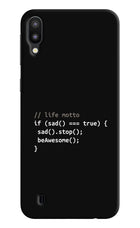 Life Motto Code Samsung M10 Hard Case Back Cover by Casekaro