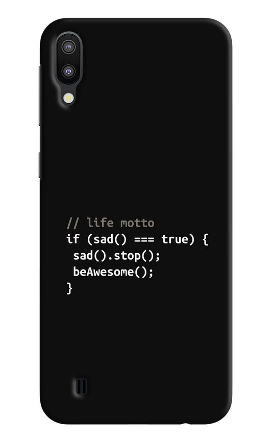 Life Motto Code Samsung M10 Hard Case Back Cover by Casekaro
