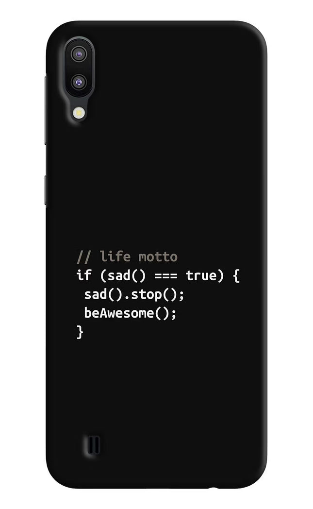 Life Motto Code Samsung M10 Hard Case Back Cover by Casekaro