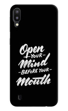 Open Your Mind Before Your Mouth Samsung M10 Hard Case Back Cover by Casekaro