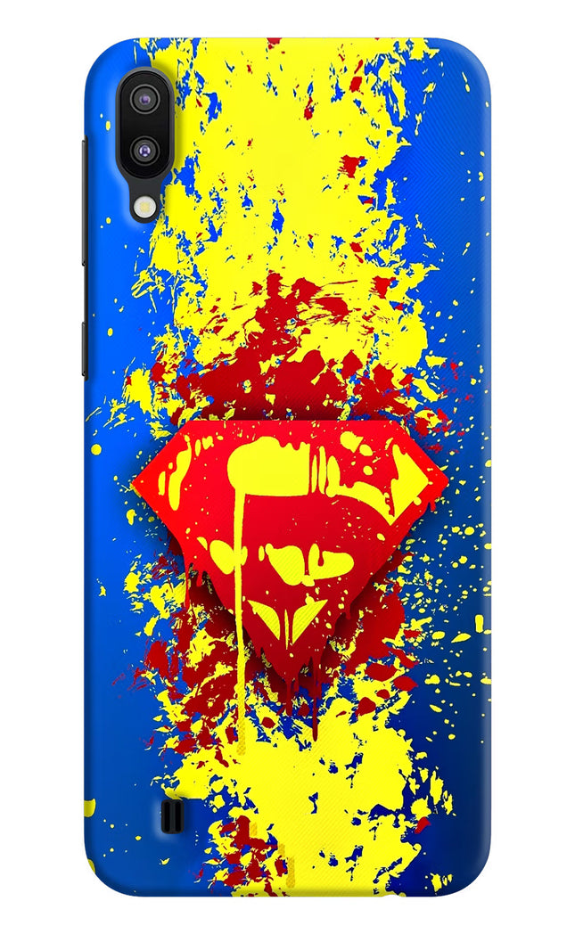 Superman logo Samsung M10 Hard Case Back Cover by Casekaro