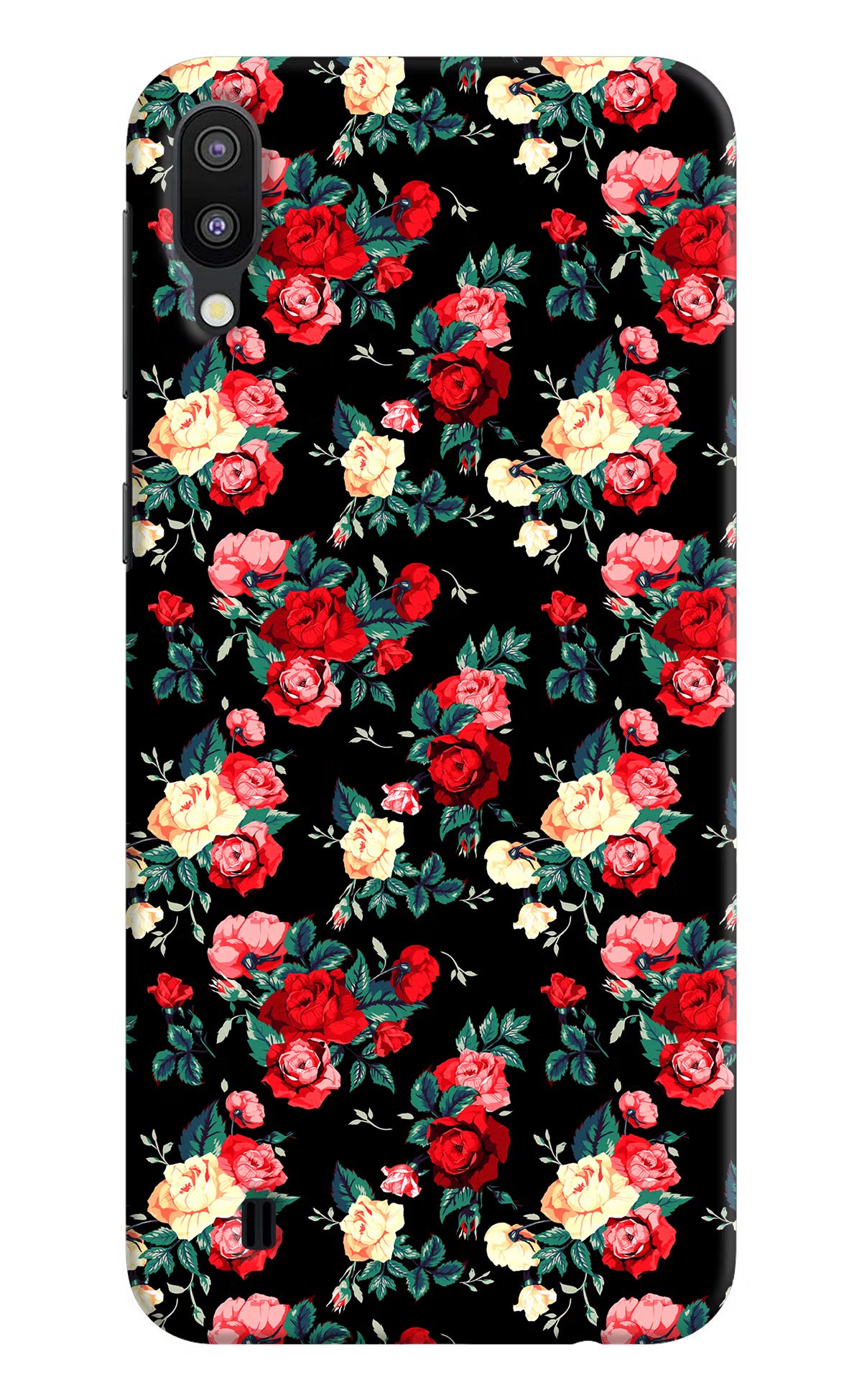 Rose Pattern Samsung M10 Hard Case Back Cover by Casekaro