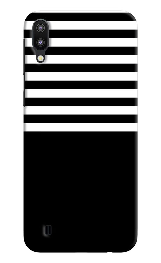 Black and White Print Samsung M10 Hard Case Back Cover by Casekaro