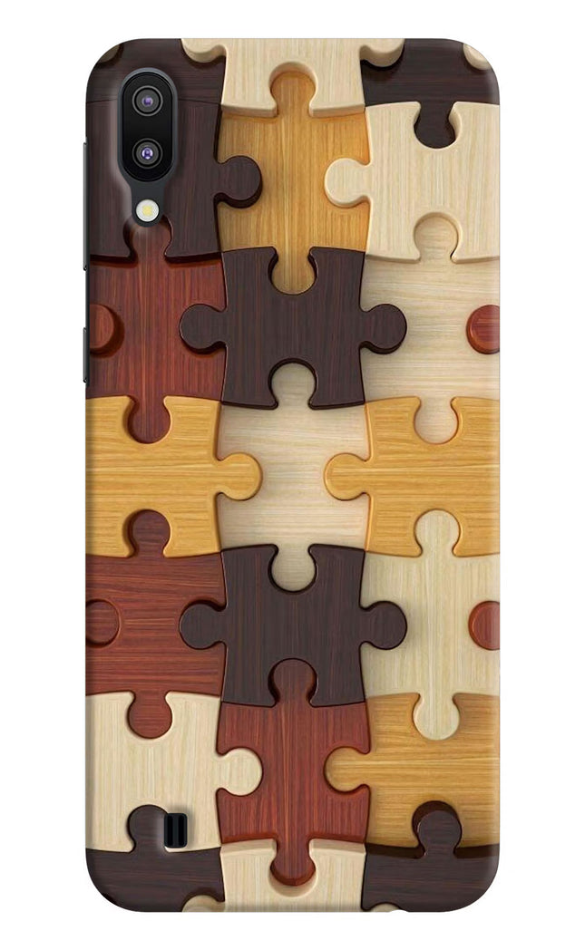 Wooden Puzzle Samsung M10 Hard Case Back Cover by Casekaro