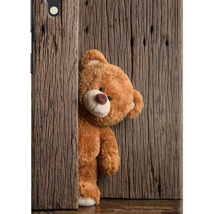 Teddy Wooden Samsung M10 Hard Case Back Cover by Casekaro