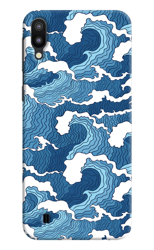 Blue Waves Samsung M10 Hard Case Back Cover by Casekaro