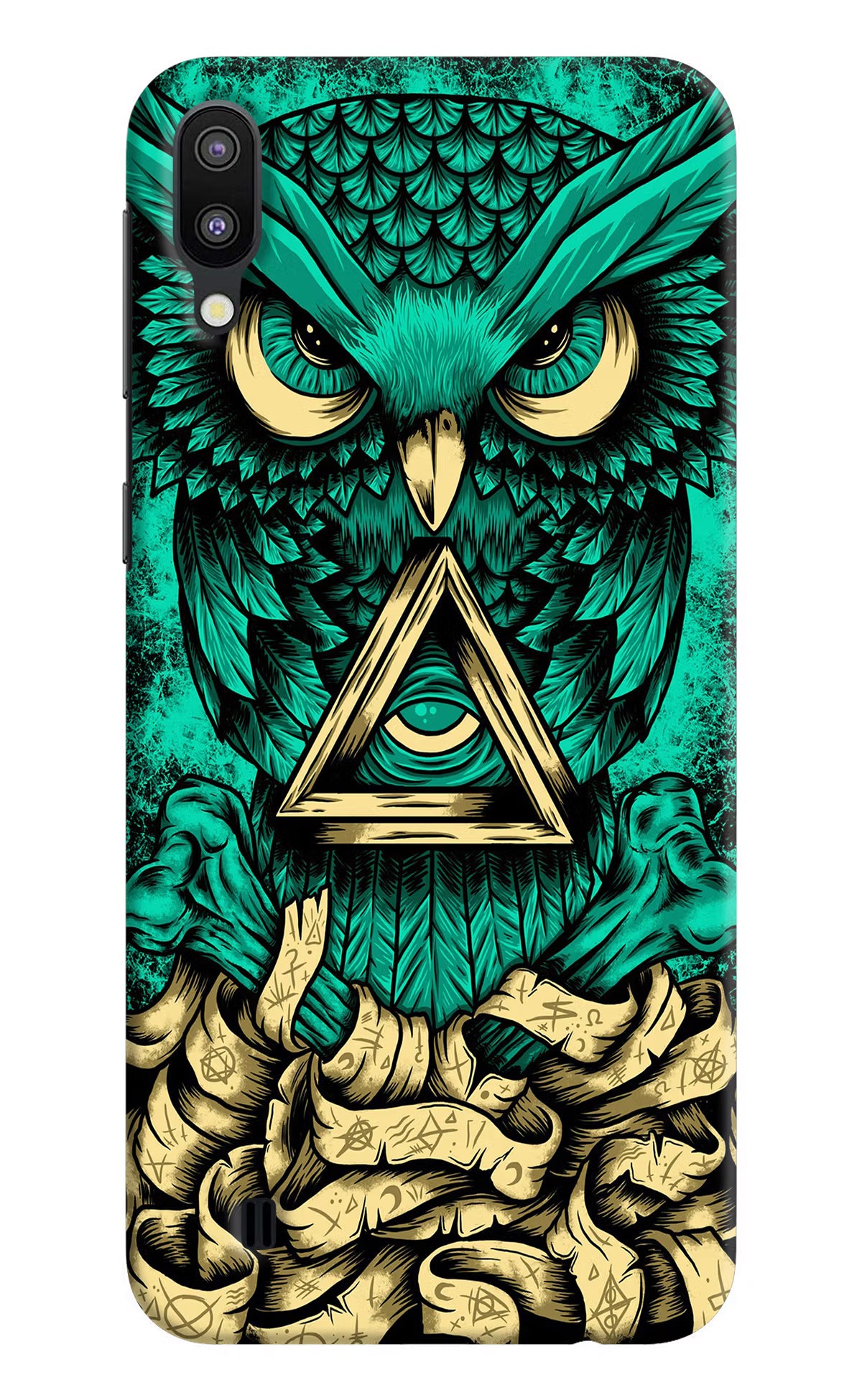 Green Owl Samsung M10 Hard Case Back Cover by Casekaro