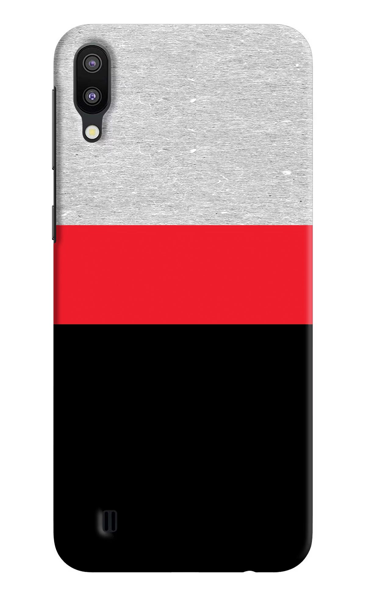Tri Color Pattern Samsung M10 Hard Case Back Cover by Casekaro