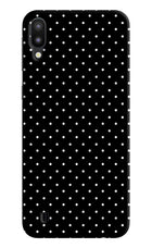 White Dots Samsung M10 Hard Case Back Cover by Casekaro