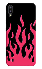 Fire Flames Samsung M10 Hard Case Back Cover by Casekaro