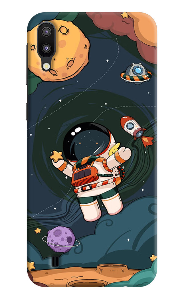 Cartoon Astronaut Samsung M10 Hard Case Back Cover by Casekaro