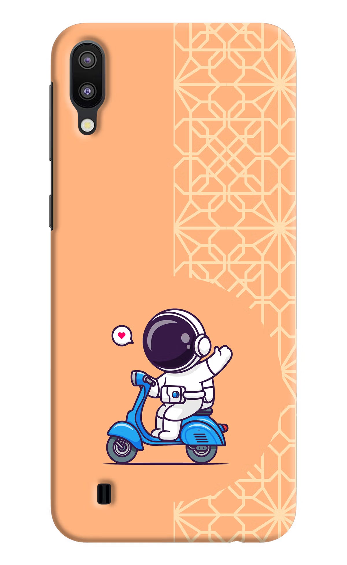 Cute Astronaut Riding Samsung M10 Hard Case Back Cover by Casekaro